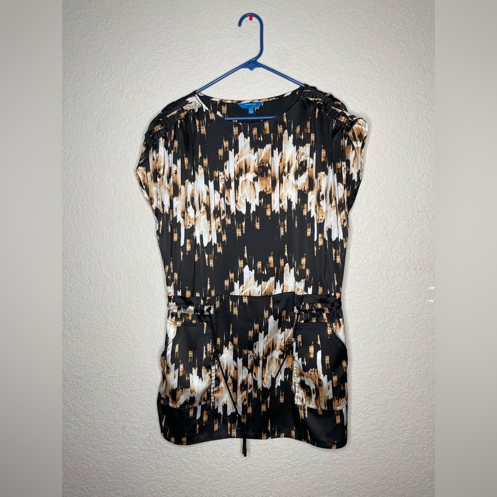 DEREK LAM BROWN AND BIEGE DRESS